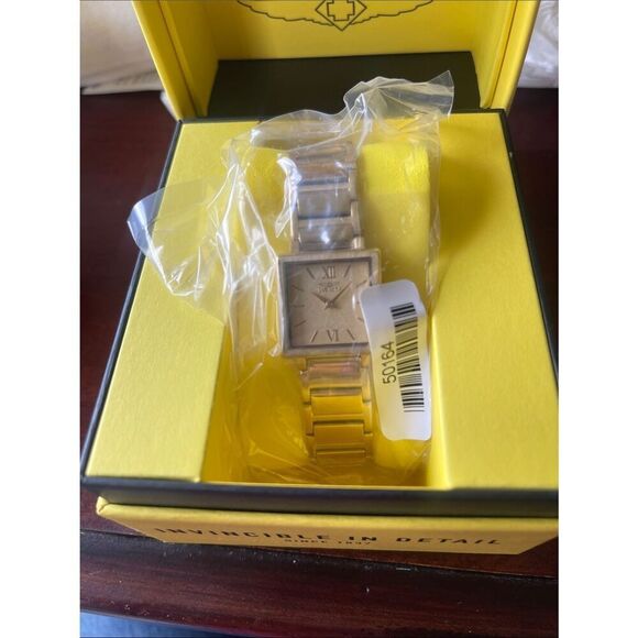 Invicta Angel Gold Square Dial Stainless Unisex Watch (for men or women) 50164 main image 4